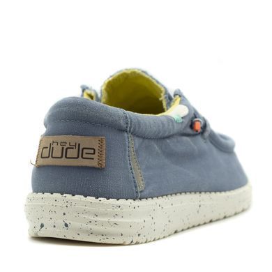 Мокасини HEY DUDE Wally Washed Blue Stone Yellow Голубой, 41, 26,5 см