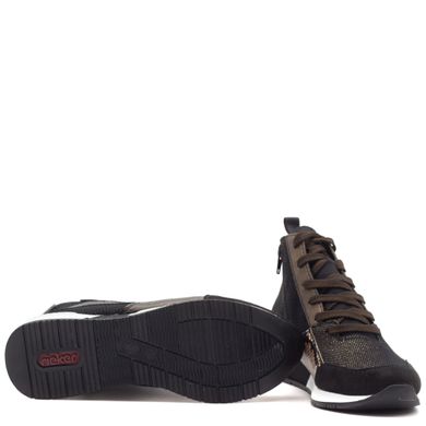 Ботинки RIEKER N7610-00 Черно-коричневый, 36, 23 см